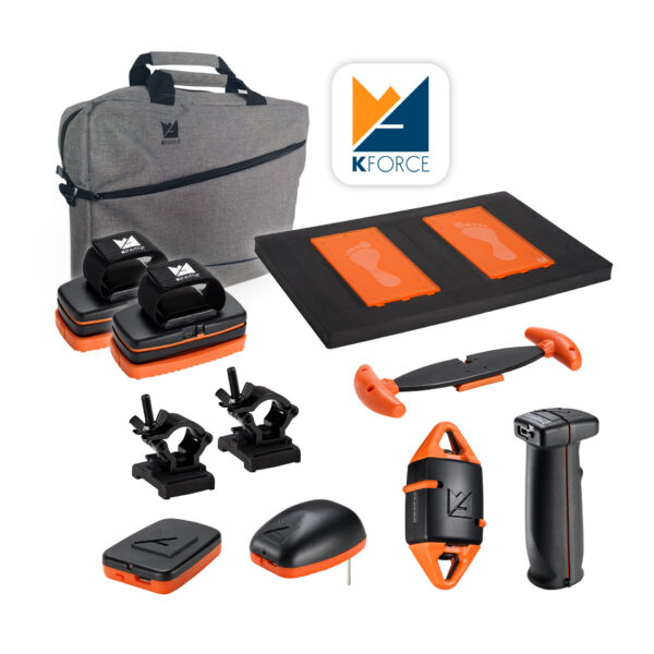 The physio sport pack contains 8 sensors, 2 accessories and the KForce app.